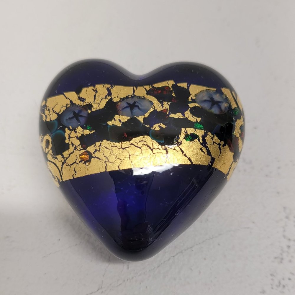 Robert Held Art Glass Heart Paperweight